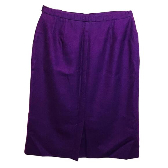Pendleton Size 12 Purple Wool A Line Pencil Skirt Vintage 80s Lined Side Button - Picture 8 of 10